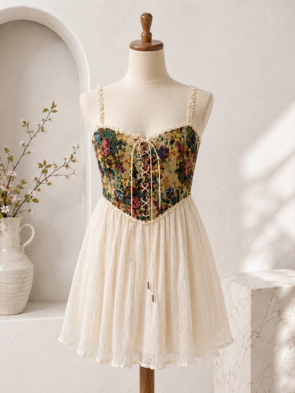Floral Corset Babydoll Dress Size 9/10